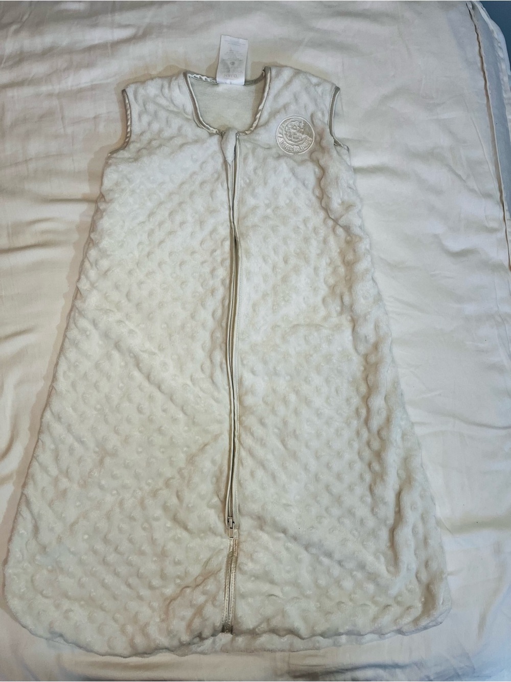 Halo Sleeveless White Baby Sleeping Bag Zippered Sleep Sack Medium